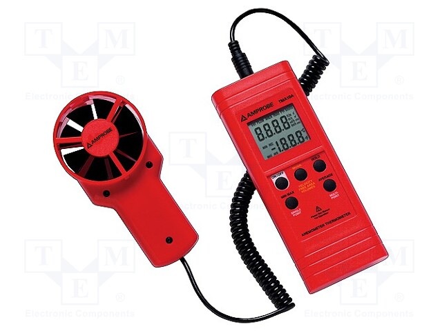 Thermoanemometer; 2x LCD; 0,4÷25m/s; 0.01÷99.99m3/s; 0÷50°C