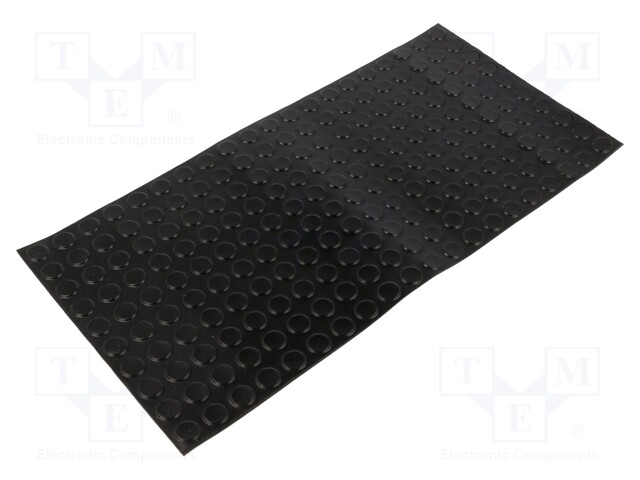 Self-adhesive foot; Ø: 12.7mm; H: 1.5mm; black; polyurethane