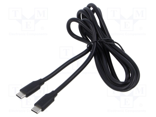 Cable; USB 2.0; USB C plug,both sides; 1.5m; black; PVC; 60W; 4.6A