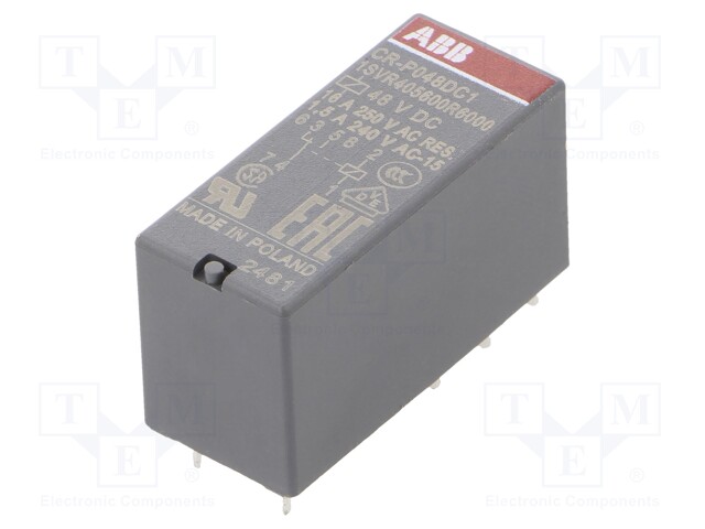 Relay: electromagnetic; SPDT; Ucoil: 48VDC; 16A; max.250VAC