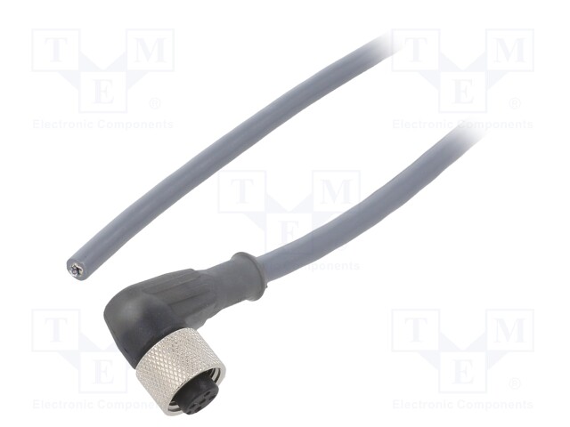 Connection lead; M12; PIN: 5; angled; 3m; plug; 63VAC; 2.2A; -25÷80°C