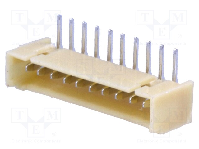 Socket; wire-board; male; 1.25mm; PIN: 10; THT; 250V; 1A; tinned