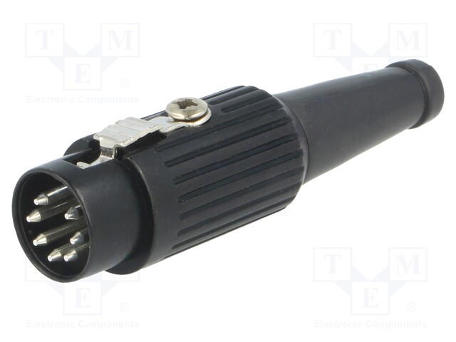 Plug; DIN; male; PIN: 7; Layout: 270°; straight; for cable; soldering