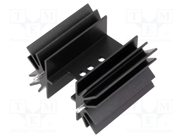 Heatsink: extruded; TO220; black; L: 38.1mm; 6.2K/W; aluminium