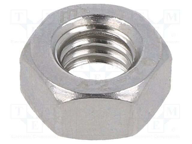 Nut; hexagonal; M6; A2 stainless steel; H: 5mm; Pitch: 1,0; 10mm