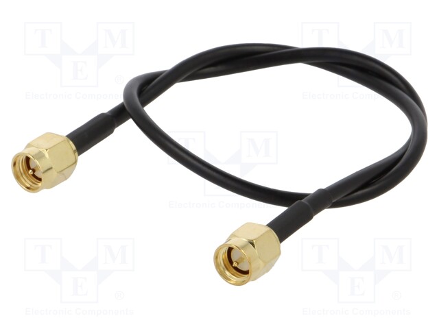 Cable; 50Ω; 0.3m; SMA plug,both sides; black; straight