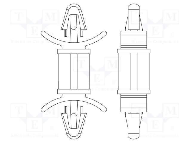 PCB distance; polyamide 66; L: 6.4mm; latch/latch; Colour: natural