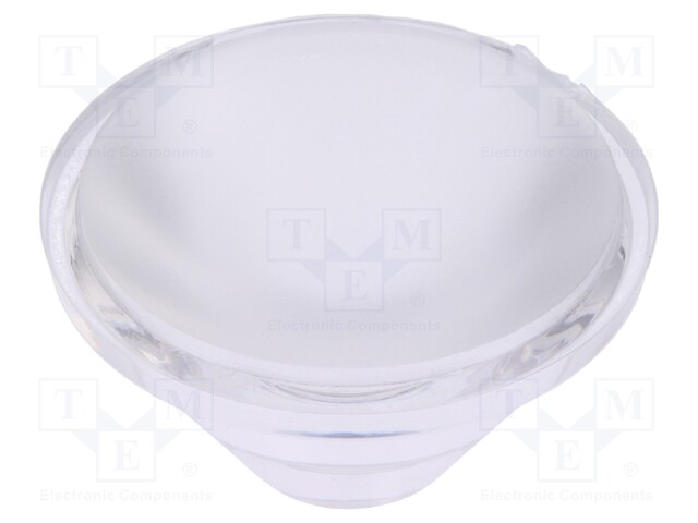 LED lens; round; colourless; 60°