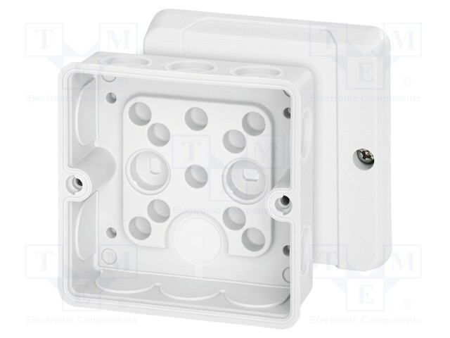 Enclosure: junction box; IP55; with membrane cable glands; white