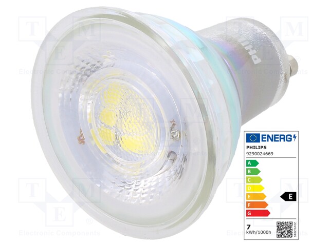 LED lamp; cool white; GU10; 230VAC; 730lm; 6.7W; 60°; 6500K