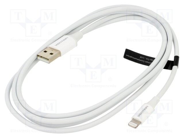 Cable; Apple Lightning plug,USB A socket; nickel plated; 1.5m