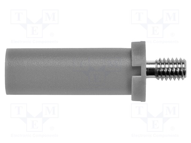 Plug; 4mm banana; 32A; grey; 31mm; Plating: nickel plated