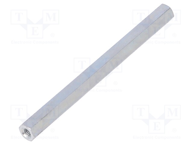 Screwed spacer sleeve; Int.thread: M4; 85mm; hexagonal; steel