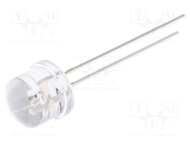 LED; 8mm; yellow; 1560÷2180mcd; 100°; Front: convex; Pitch: 2.54mm