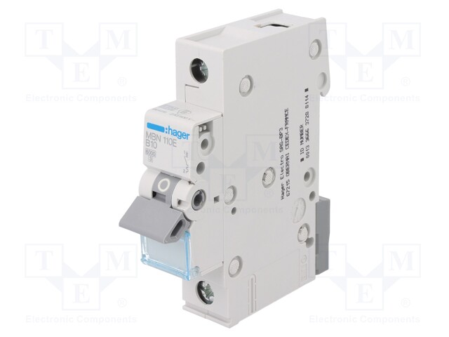 Circuit breaker; 230VAC; Inom: 10A; Poles: 1; DIN; Charact: B; 6kA