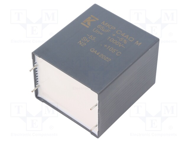 Capacitor: polypropylene; DC-Link; 65uF; ESR: 2.6mΩ; THT; ±5%; 37A