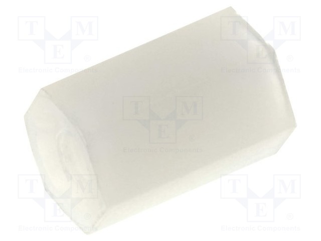 Screwed spacer sleeve; hexagonal; polyamide; M2; L: 7mm