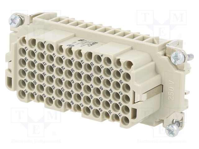 Connector: rectangular; female; EPIC H-DD; PIN: 72; 72+PE; 10A; 250V