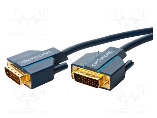 Cable; dual link; DVI-D (24+1) plug,both sides; 5m; blue