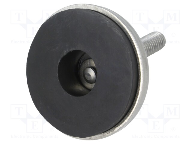 Foot of pin; rigid; Base dia: 55mm; M10; stainless steel