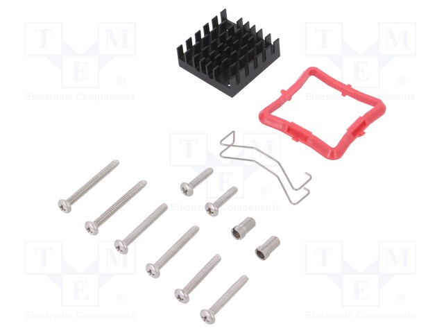 Heatsink: extruded; grilled; black; L: 27mm; W: 27mm; H: 9.5mm