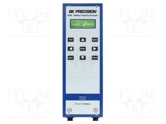 Tester: battery tester; LCD; VDC: 12V,6V; Interface: USB