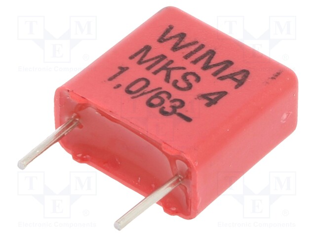 Capacitor: polyester; 1uF; 40VAC; 63VDC; Pitch: 7.5mm; ±10%