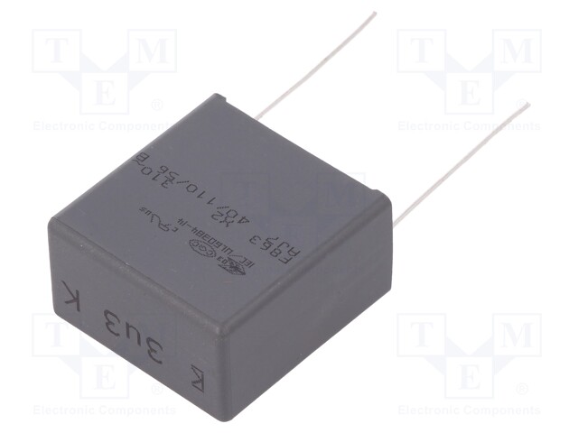 Capacitor: polypropylene; X2; 3.3uF; 27.5mm; ±10%; 32x33x18mm