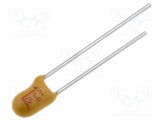 Capacitor: tantalum; 1uF; 25VDC; THT; ±10%; -55÷125°C; 2.5mm