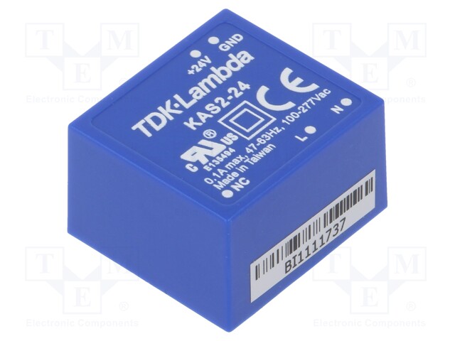 Converter: AC/DC; 2W; Uout: 24VDC; Iout: 83mA; 75%; Mounting: THT