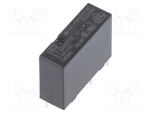 Relay: electromagnetic; SPST-NO; Ucoil: 5VDC; 5A/250VAC; 5A/30VDC