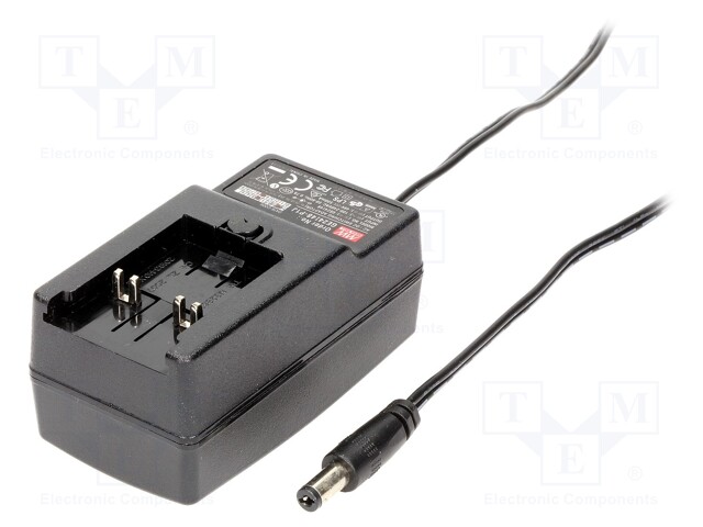 Power supply: switched-mode; 48VDC; 0.5A; Out: 5,5/2,1; 24W; 81%