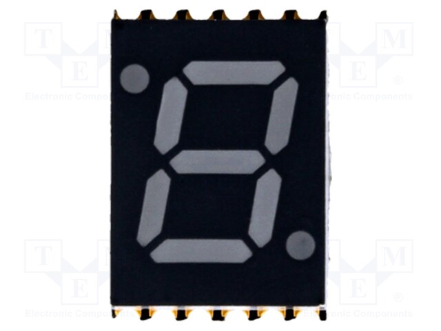 Display: LED; 7-segment; 7mm; 0.28"; No.char: 1; red; 10mcd; cathode