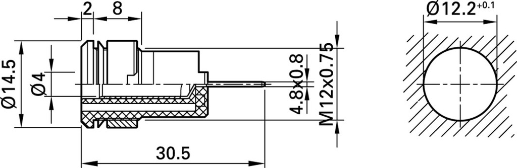 Socket; 4mm banana; 24A; 1kV; yellow-green; nickel plated