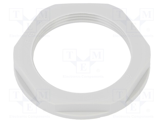 Nut; PG29; polyamide; UL94V-2; 46mm; light grey; -20÷100°C