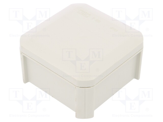 Enclosure: junction box; X: 90mm; Y: 90mm; Z: 52mm; polypropylene