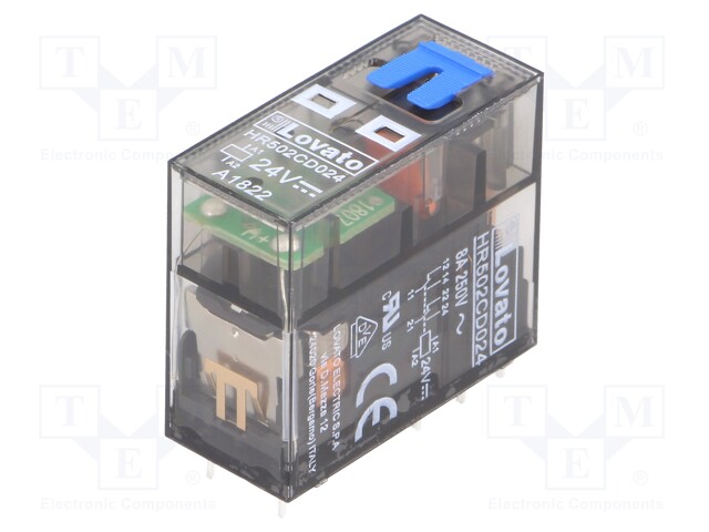 Relay: electromagnetic; DPDT; Ucoil: 24VDC; 8A/250VAC; 8A/30VDC; 8A