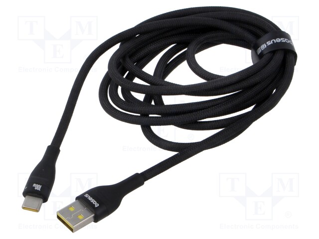 Cable; High Speed,USB 2.0; USB A plug,USB C plug; 2m; black; 100W