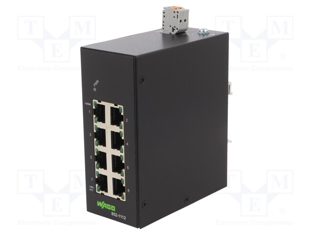 Switch Ethernet; managed; Number of ports: 8; 9÷57VDC; DIN; RJ45