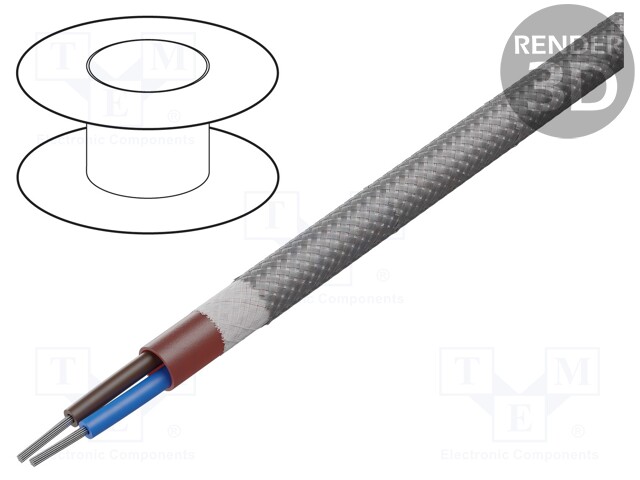 Wire; SiHF; Cu; stranded; 2x2,5mm2; silicone; brown-red; -60÷180°C