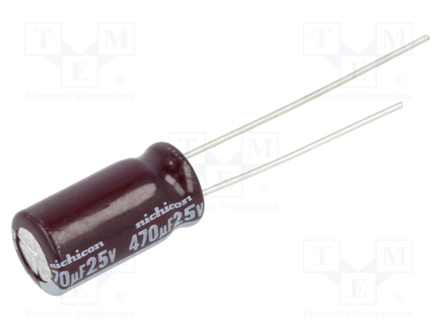 Capacitor: electrolytic; low impedance; THT; 470uF; 25VDC; Ø8x15mm