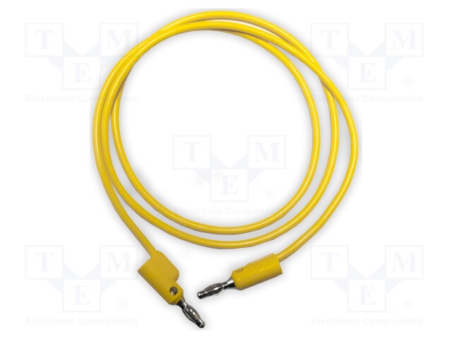 Test lead; 15A; banana plug 4mm,both sides; Urated: 1kV; yellow