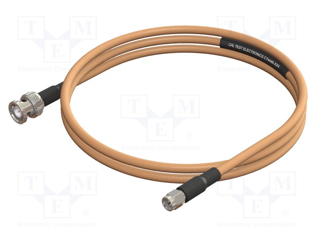 Test lead; BNC plug,SMA male; Len: 0.6m; brown-beige; Z: 50Ω