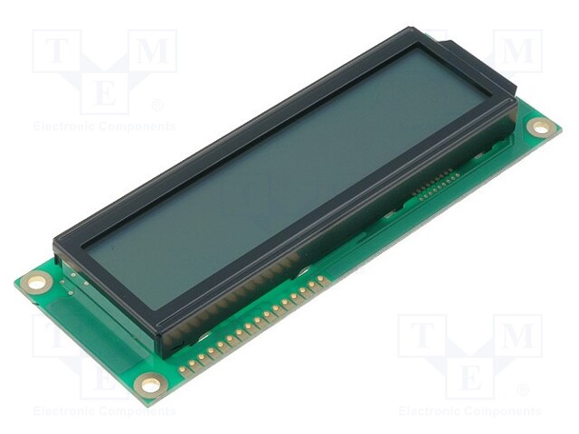 Display: LCD; alphanumeric; STN Positive; 16x2; gray; LED; PIN: 16