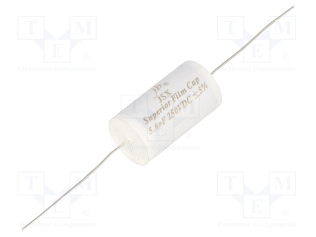 Capacitor: polypropylene; 5.6uF; 250VDC; ±5%; Ø22.5x31.5mm; 0.001