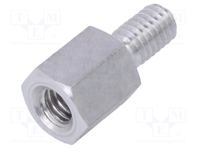 Screwed spacer sleeve; Int.thread: M4; 8mm; Ext.thread: M4