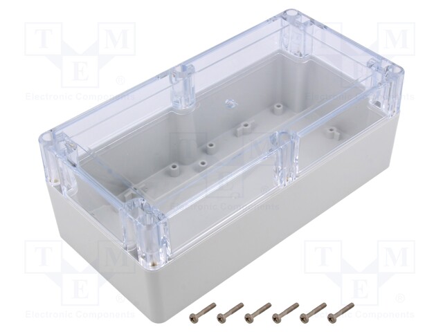 Enclosure: multipurpose; X: 100mm; Y: 200mm; Z: 75mm; ZP; light grey