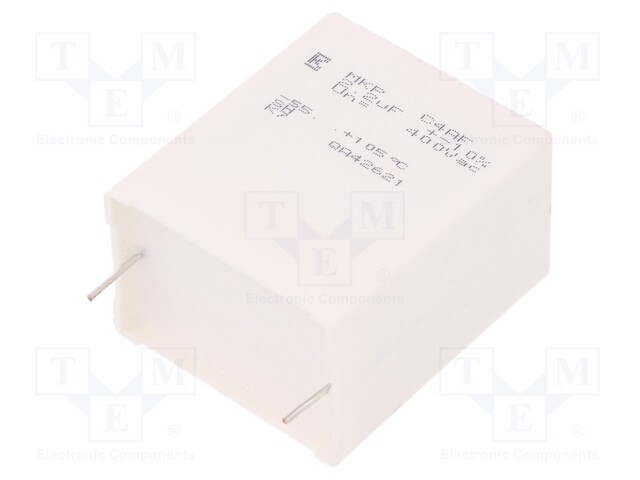 Capacitor: polypropylene; 2.2uF; ESR: 4.7mΩ; C4AF; THT; ±10%; 400VDC