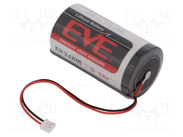 Battery: lithium; 3.6V; D; JST EHR-2 socket; 19000mAh