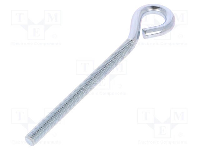 Hook; ring; steel; zinc; Thread len: 100mm; Overall len: 140mm